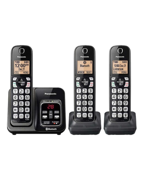 Teléfono Inalámbrico Panasonic KX-TG273-C 3 Auriculares Negro (Reacondicionado Certificado)