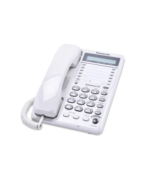 Teléfono Alámbrico Panasonic KX-TS108MEW con Display y Puerto de Datos blanco