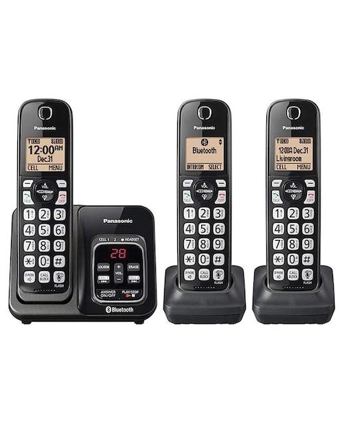 Teléfono Inalámbrico Panasonic KX-TG833SK 3 Extensiones Black (Reacondicionado Certificado)