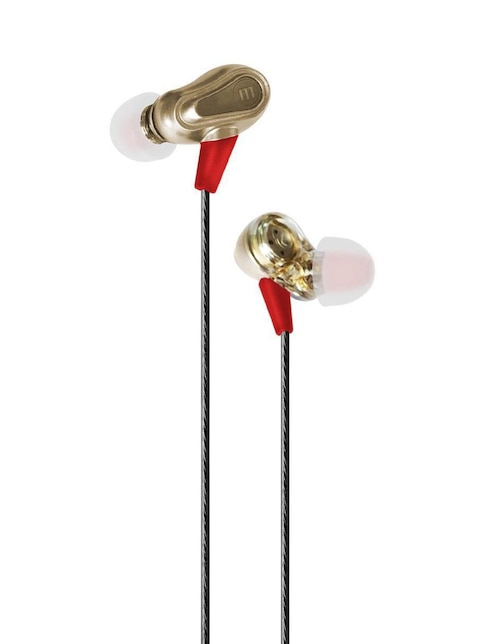 Audífonos In-Ear Maxell M2 Dual Driver Alámbricos con Cancelación de ruido Dorado