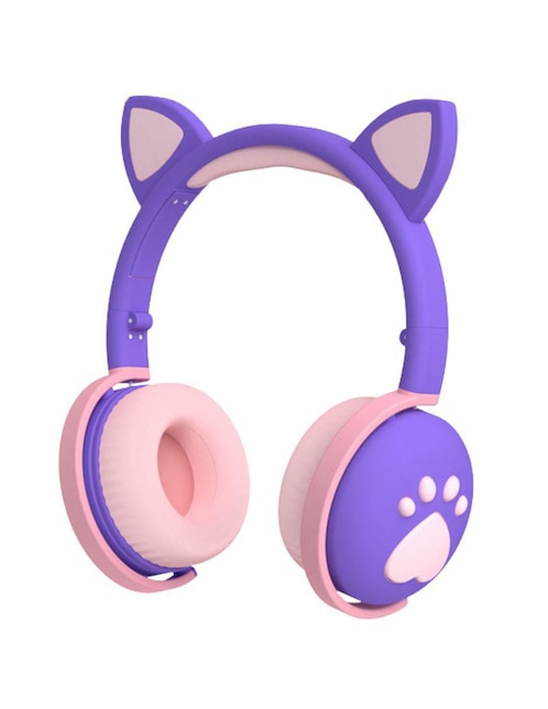 Audífonos On-Ear Gadgets & Fun Gato Huellas Alámbricos e Inalámbricos Morado