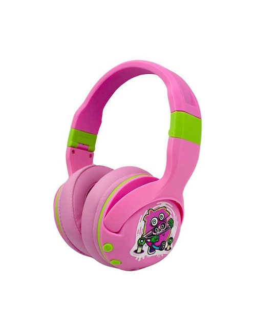 Audífono on ear Gadgets & Fun de diadema diseño monstruo alámbrica e inalámbrica con cancelación de ruido Rosa