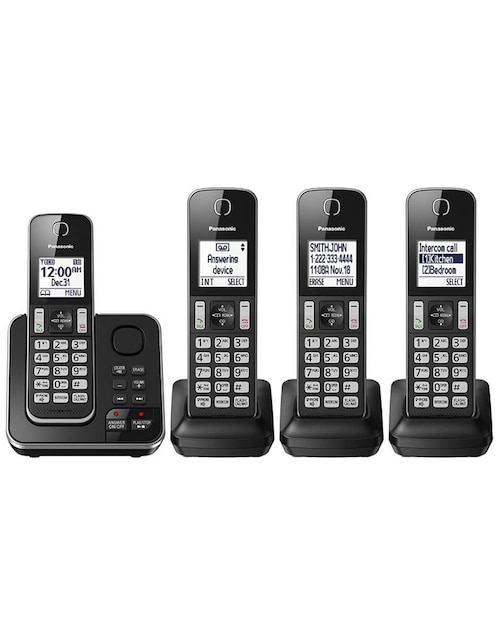 Set de telefonos 4 auriculares inalámbricos Panasonic KX-TGD394C