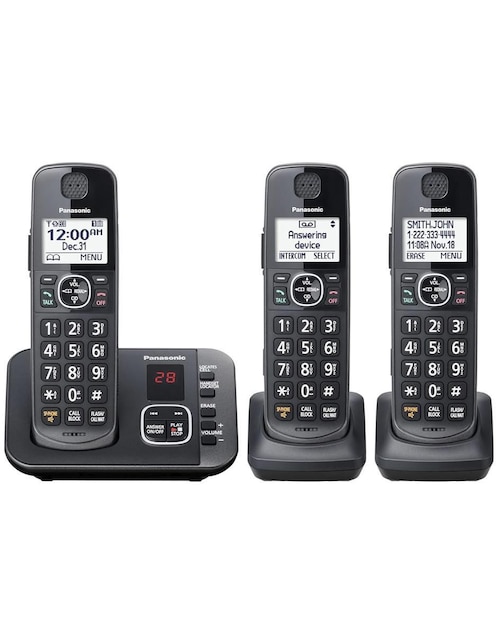 Set de teléfonos 3 auriculares inalámbrico Panasonic KX-TG3833M