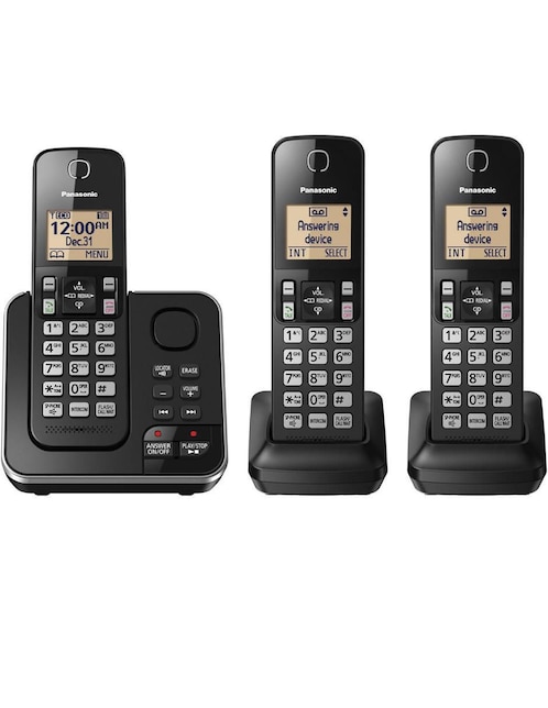 Set de teléfonos 3 auriculares inalámbrico Panasonic KX-TG633SK