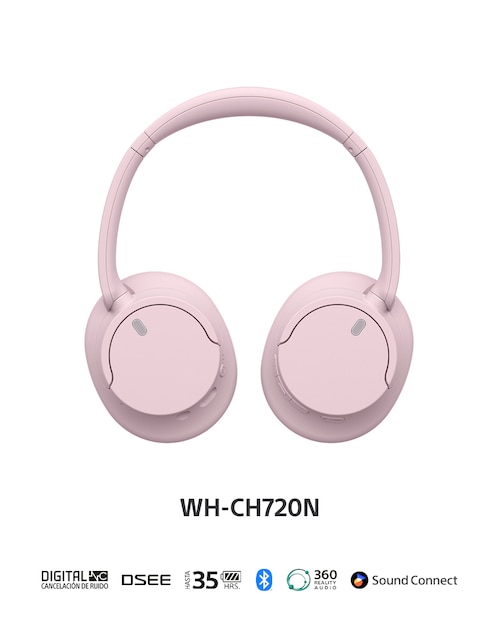 Audífonos Over-Ear Sony WH-CH720N/P alámbricos e inalámbricos con cancelación de ruido