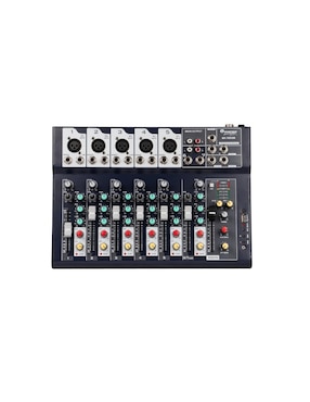 Mezcladora Soundtrack MX702USB 7 Canales/Inc. Microfono