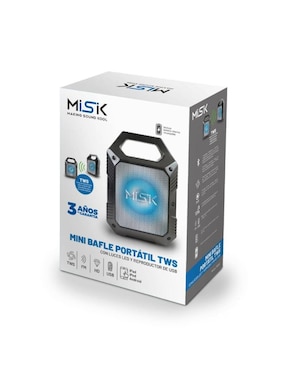 Mini Bafle Amplificado Misik MS202 negro Bluetooth TWS Radio FM