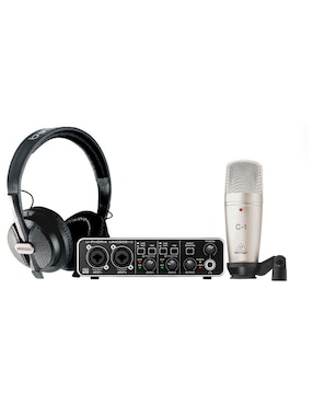Sistema de Grabación Behringer U-Phoria Studio Pro Interfaz UMC202HD Micrófono C1 Audífonos HCS5000