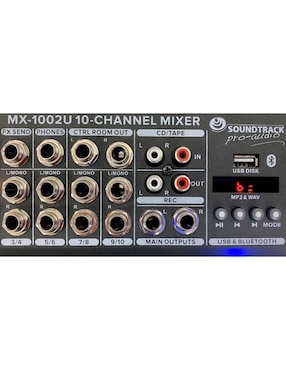 Mezcladora Pasiva Soundtrack MX-1002U 10 Ch Bluetooth