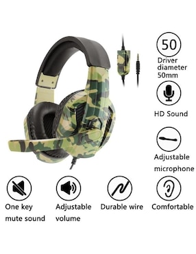 Audífonos Over-Ear Hotshot Tacticpro alámbricos con cancelación de ruido