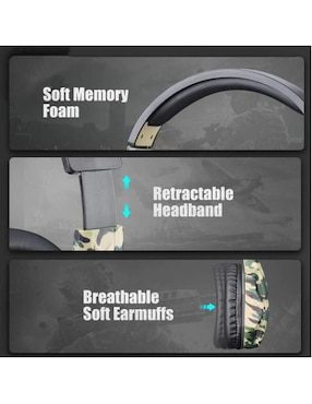 Audífonos Over-Ear Hotshot Tacticpro alámbricos con cancelación de ruido