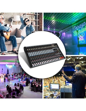 Mezcladora Mixer Audiotek MKZ-MEZCL16CHNEG