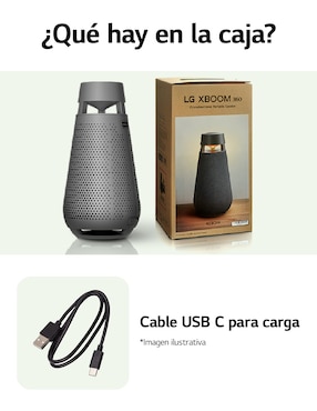 Bocina portátil LG XBOOM 360 XO3QBK alámbrica e inalámbrica
