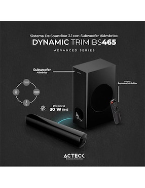 Barra de sonido Acteck Ac-935234 con subwoofer