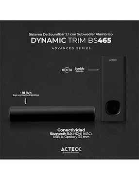 Barra de sonido Acteck Ac-935234 con subwoofer