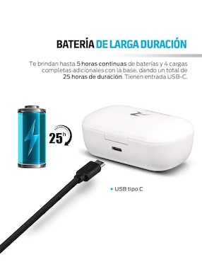 Audífonos True Wireless Redlemon 79445-Wh inalámbricos con cancelación de ruido