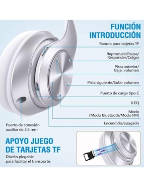 Audífonos Over-Ear alámbricos e inalámbricos con cancelación de ruido