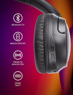 Audífonos Over-Ear Techzone Tzdj02 inalámbricos con cancelación de ruido