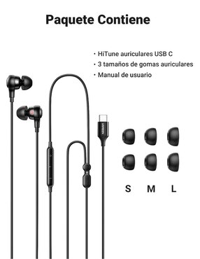 Audífonos In-Ear Ugreen alámbricos con cancelación de ruido