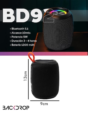 Bocina portátil Backdrop BD92 bluetooth