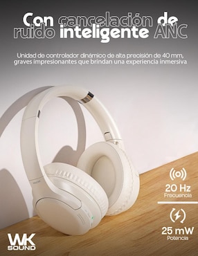 Audífonos On-Ear Wekome M11 Anc inalámbricos con cancelación de ruido
