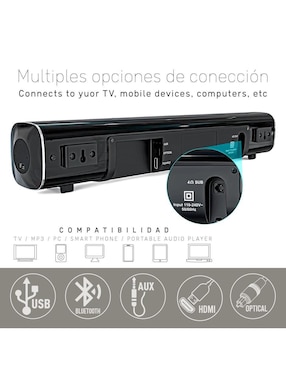 Barra de sonido audiobahn asbar900pack con subwoofer