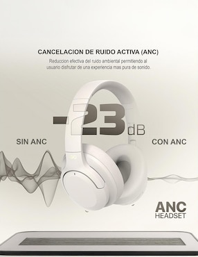 Audífonos Over-Ear Fantech Wh05A alámbricos e inalámbricos con cancelación de ruido