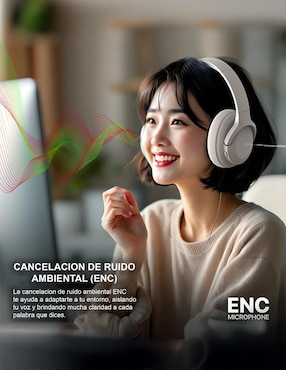 Audífonos Over-Ear Fantech Wh05A alámbricos e inalámbricos con cancelación de ruido