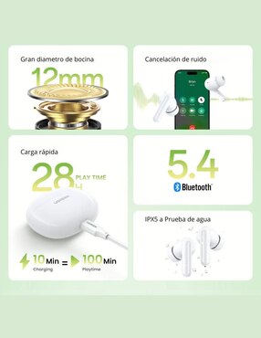 Audífonos In-Ear Ugreen Hitune P3 inalámbricos con cancelación de ruido