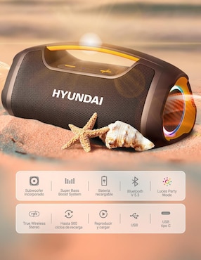 Bocina portátil Hyundai Electronics hyspbt98 alámbrica