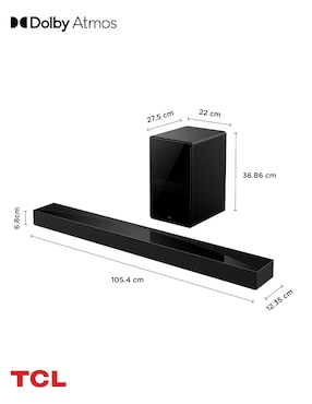 Barra de sonido Tcl Q75H con subwoofer