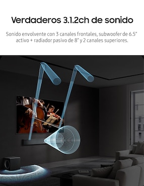 Barra de sonido Samsung hw-qs700f/zx con subwoofer