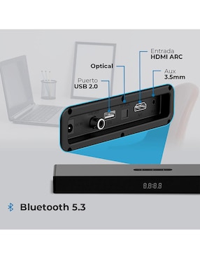Barra de sonido Acteck Dynamic Thin Bs600 con subwoofer