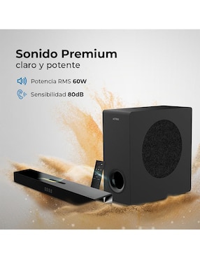 Barra de sonido Acteck Dynamic Thin Bs600 con subwoofer