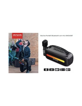 Bocina portátil Aiwa AWS40BT-NEGRO bluetooth