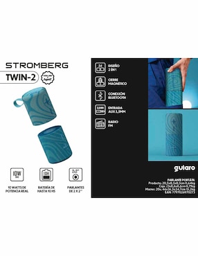 Bocina portátil Stromberg Twin-2 bluetooth
