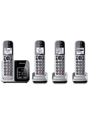 Set de teléfonos Panasonic inalámbrico KX-TG3824S 4 auriculares
