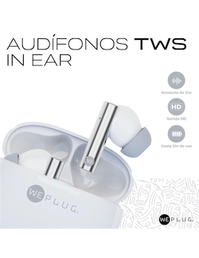 Audífonos true wireless Tws Weplug inalámbrica