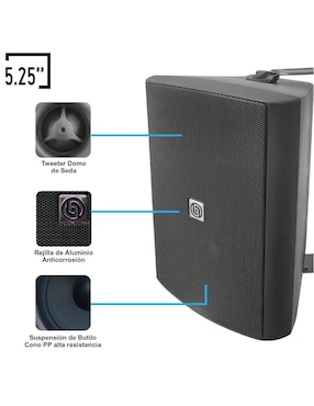 Set de bocinas Steelpro W52.50BLACK alámbrica