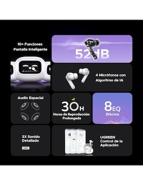 Audífonos In-Ear ugreen inalámbrica con cancelación de ruido