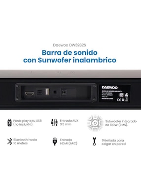 Barra de sonido Daewoo dw3282s con subwoofer