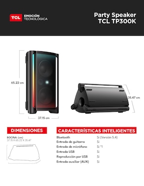 Bocina portátil Tcl TP300K alámbrica e inalámbrica