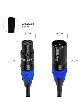 Cable plug 1/4 pulgada Steelpro a tipo plug 1/4 pulgada de 2 m