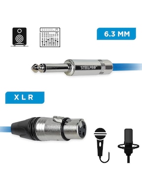 Cable auxiliar 6.35 mm Steelpro a tipo Plug 1/4 pulgada de 1 m
