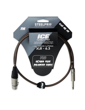 Cable auxiliar 6.35 mm Steelpro a tipo XLR de 1 m