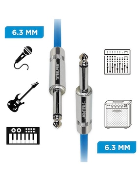 Cable auxiliar 6.35 mm Steelpro a tipo auxiliar 6.35 mm de 10 m