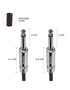 Cable auxiliar 6.35 mm Steelpro a tipo auxiliar 6.35 mm de 3 m