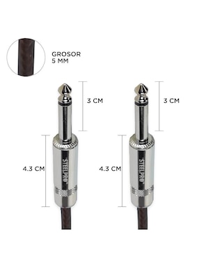 Cable auxiliar 6.35 mm Steelpro a tipo auxiliar 6.35 mm de 10 m