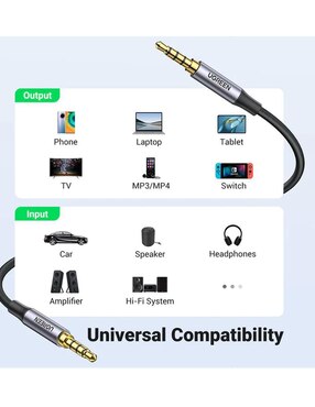 Cable auxiliar 3.5 mm Ugreen a tipo auxiliar 3.5 mm de 2 m